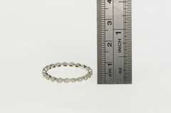 14K White Gold Ornate Scalloped Diamond Wedding Band Ring