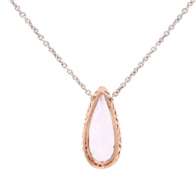 Rose De France Amethyst and 0.36ctw Diamond Frame Pendant Necklace in 14K