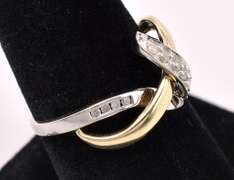 Unique Diamond Ring In 14K White Gold