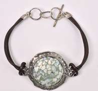 Mosaic Mother Of Pearl Bracelet In Sterling Silver