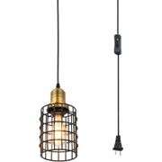 Plug-in Retro Iron Pendant Light Ceiling Lamp Hallway