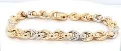 Incredible 2 Tone Fancy Gold Link Bracelet