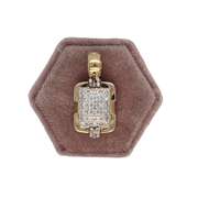 14K GOLD SQUARE CHARM WITH DIAMONDS