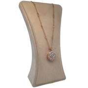 14K ROSE GOLD NECKLACE WITH DIAMOND CIRCLE CHARM