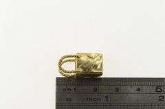 14K Yellow Gold 3D Shopping Gift Bag Fashion Purse Charm/Pendant