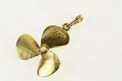 14K Yellow Gold Boat Propeller Nautical Ocean Travel Charm/Pendant