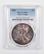 MS67 2002 American Silver Eagle - PCGS Beautiful Tone!
