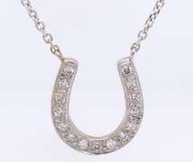 Amazing White Gold Diamond Horseshoe Necklace