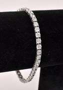 Sparkling CZ Tennis Bracelet In Sterling Silver