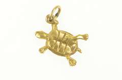 14K Yellow Gold 3D Turtle Tortoise Animal Vintage Charm/Pendant