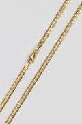 14k Yellow Gold Solid Curb Chain 3.6mm Link Necklace 16"