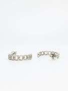 Massive 18k White Gold Diamond Studded Curb Chain Earrings