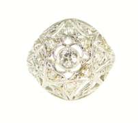 Platinum Art Deco 0.90 Ctw OEC Diamond Filigree Ring