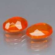 Vibrant top color 2.02ct bright orange Fire Opal pair