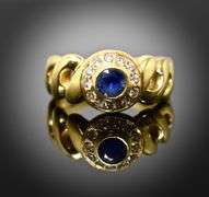 Pretty 18K Sapphire and Diamond Ring