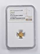 PF70 UCAM 2017 Cameroon 100 Francs Leopard Big Five 0.5g Fine Gold NGC