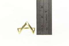 14K Yellow Gold Chevron Zig Zag Vintage Statement Band Ring