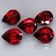 Premium 9.29ct pear cut cherry red Garnet set