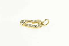 10K Yellow Gold Wavy Curvy Heart Love Symbol Pendant