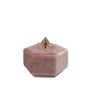 14K GOLD RING WITH DIAMONDS AND TOURMALINE