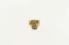 14K Yellow Gold Amethyst Victorian Style Slide Bracelet Charm/Pendant