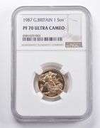 PF70 UCAM 1987 Great Britain 1 Sovereign NGC