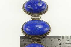 Sterling Silver Oval Lapis Lazuli Cabochon Southwestern Bracelet