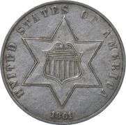 1861 Silver Three-Cent Piece