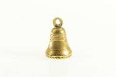 18K Yellow Gold 3D Wedding Bell Engagement Marriage Charm/Pendant
