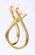Handsome Long Gold Loop Earrings in Yellow Gold
