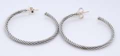 Trendy David Yurman Cable Hoop Earrings