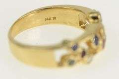 14K Yellow Gold Sapphire Topaz Diamond Rainbow Gemstone Ring