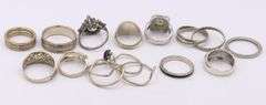Group Lot of Vintage 925 Sterling Silver Rings