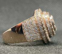 4.00 C.T. T.W. CIRCLE CHAMPIONSHIP STYLE MENS ROSE GOLD ROUND DIAMOND RING