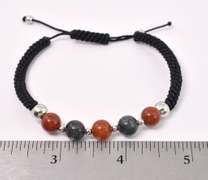 Beaded Roped Bracelet With Sterling Silver