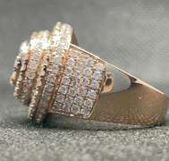 4.00 C.T. T.W. CIRCLE CHAMPIONSHIP STYLE MENS ROSE GOLD ROUND DIAMOND RING