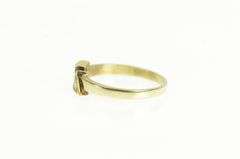 14K Yellow Gold 1960's Retro Diamond Geometric Triangle Ring