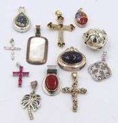 Vintage 925 Sterling Silver Group Lot of Pendants