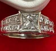 CERTIFIED LADIES 14K WHITE GOLD AND DIAMOND RING