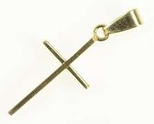 14K Yellow Gold Classic Vintage Cross Christian Faith Charm/Pendant