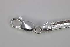 Sterling Silver Italian Omega Necklace 4mm Solid 925 Italy New Cubetto Chain 18"