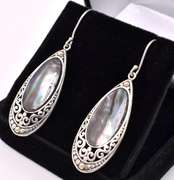 Abalone Dangle Earrings In Sterling Silver