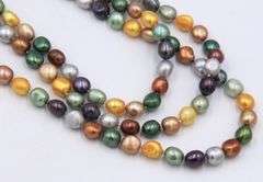 Multi Strand Multi Color Pearl Necklace