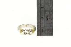 14K White Gold Hamilton Knot Two Tone Classic Vintage Ring