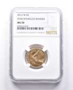 MS70 2012-W $5 Star Spangled Banner Commemorative Gold Coin NGC