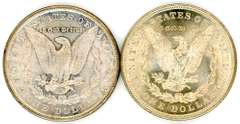 Two Different Morgan Silver Dollars: 1900 & 1921