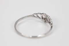 10k White Gold White CZ Solitaire Heart Promise Ring Size 6.75