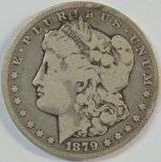 Rare key date 1879-CC Morgan Silver Dollar. Highly collectible