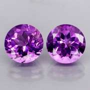Glittering 6.58ct 10mm violet Amethyst pair