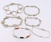 Group Lot of Vintage 925 Sterling Silver bracelets